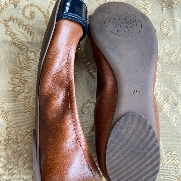 Tory Burch Noel 2Tone black patent leather & brown Ballet Flats - Picture 8 of 15